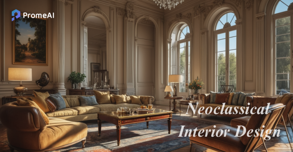 neoclassical interior design by PromeAI