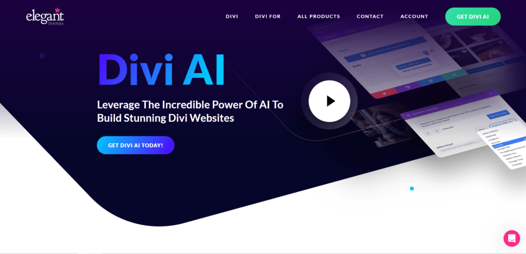 Divi AI website builder