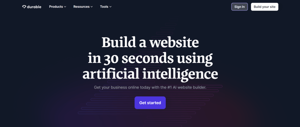 Durable AI website builder