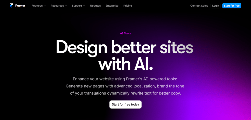 Framer AI website builder