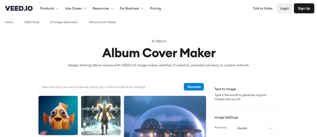 AI Album Cover Generator by Veed.io