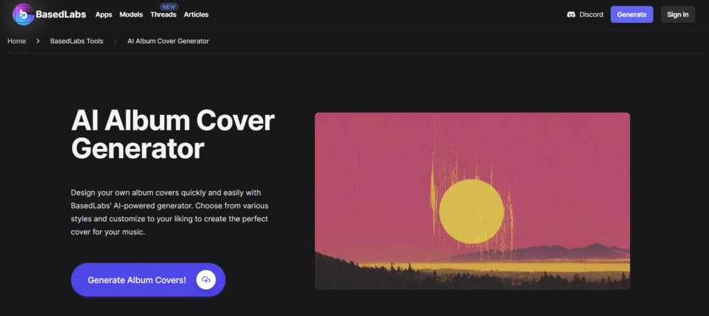 AI Album Cover Generator by BasedLab