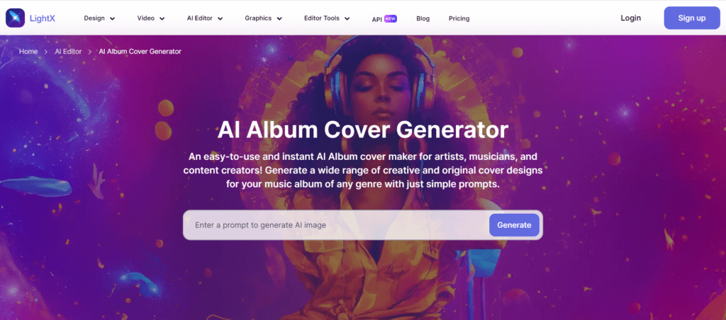 AI Album Cover Generator by LightX